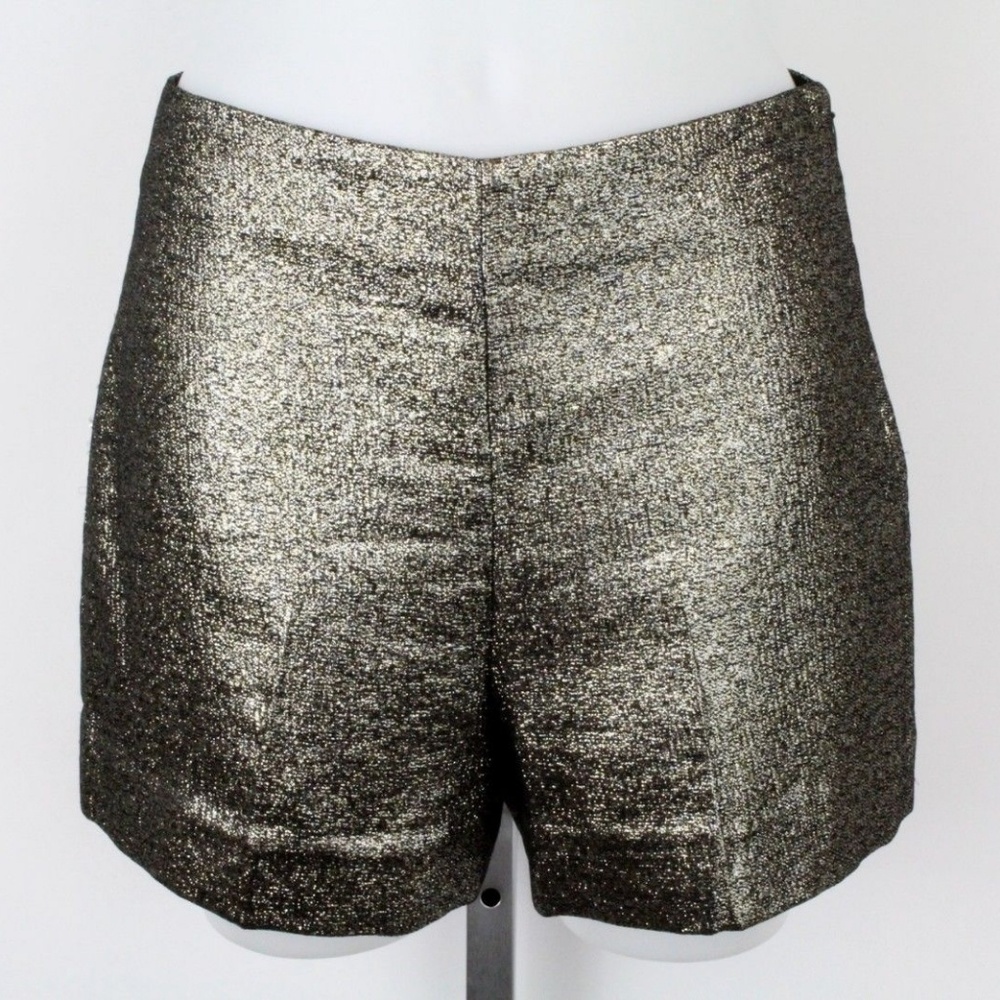 Gold metallic DVF dress shorts